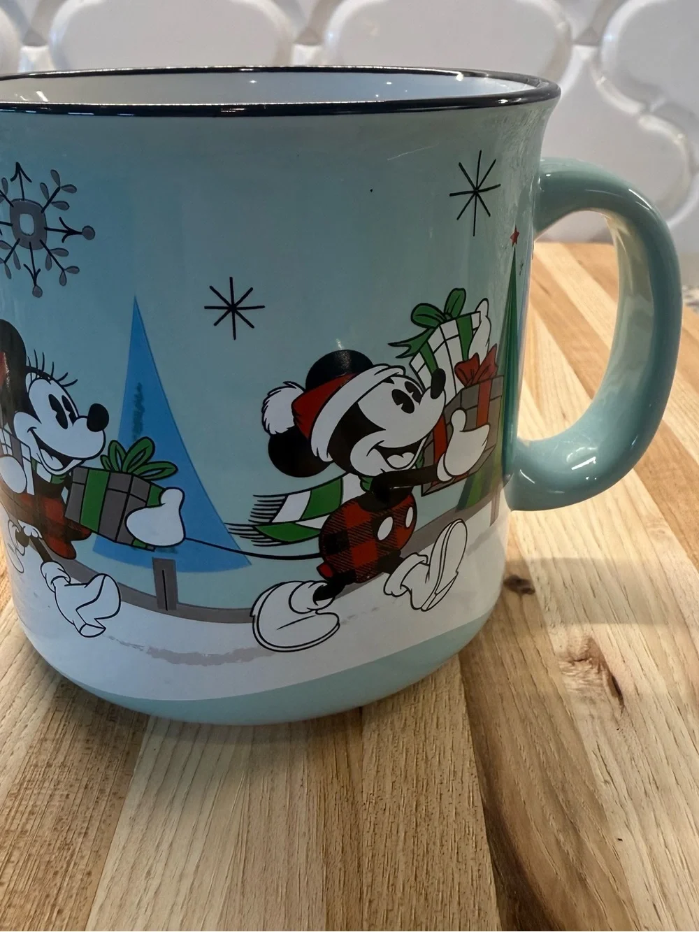 Disney Mickey & Minnie Mouse Christmas 24oz Large Ceramic Mug Zrike Brands